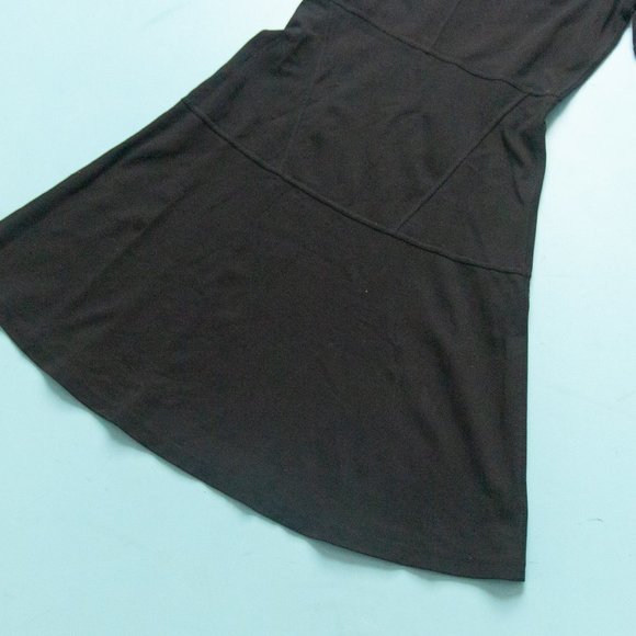 Athleta En Route Black Short Sleeve Scuba Stretch Knit Skater Dress Size XXS - Picture 4 of 7